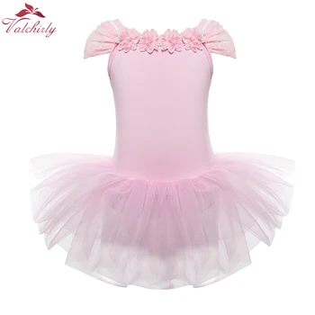 Новый дизайн, детское балетное платье с цветочным рисунком, праздничная танцевальная одежда, танцевальный костюм Балерины для девочек для малышей