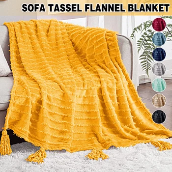 Одеяло из полиэстера с кисточкой, Легкое Уютное одеяло для кровати и дивана, Мягкое одеяло для кемпинга, декоративное одеяло для домашней спальни
