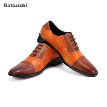 Оксфорды Batzuzhi/ Классические Кожаные Деловые туфли, Мужские Официальные Кожаные Модельные туфли для мужчин, Красивые Мужские туфли, Большие Размеры 12