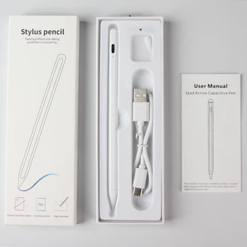 Оптовая продажа Многофункциональный карандаш-стилус со светодиодной подсветкой Fine Point Soft Touch Stylus Pen Tablet Картонная упаковка Белый 10 Часов