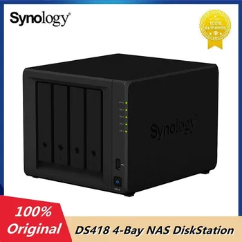 Оригинальный NAS-накопитель Synology DS418 с 4 Отсеками Корпус DiskStation Сетевой облачный сервер хранения данных Четырехъядерный процессор 1,4 ГГц 2 ГБ DDR4 (бездисковый)