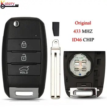 Оригинальный складной дистанционный умный автомобильный ключ jingyuqin для Kia K5 Sportage, 3 кнопки, 433 МГц, ID46-чип с лезвием TOY40