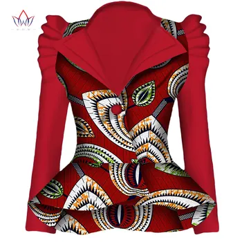 Осенний Африканский Блейзер для женщин, одежда в стиле Дашики, Анкара, Модное пальто, куртка с восковой печатью, батик, 100% Хлопок, BRW WY1870