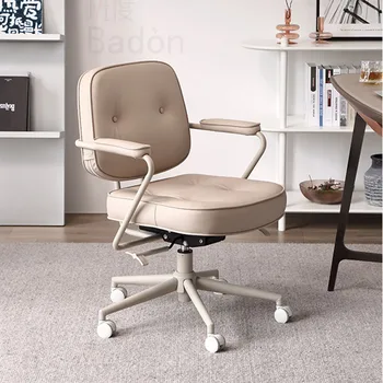Офисное кресло с подушкой на спинке, поворотные колеса, Эргономичное офисное кресло, Комфортные Подлокотники, мебель для дома Sillas Para Sala De Estar