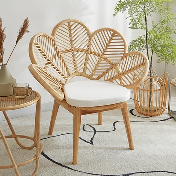 Павлинье кресло из ротанга Nordic rattan chair single креативная мебель из Юго-Восточной Азии маленький диван ins flower chair