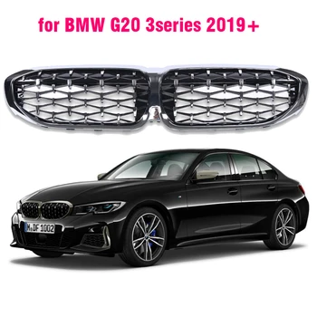 Передняя решетка радиатора для BMW 3 Серии G20 G28 2019, Ромбовидная Решетка, Решетка бампера в стиле Метеор, Автомобильный Стайлинг