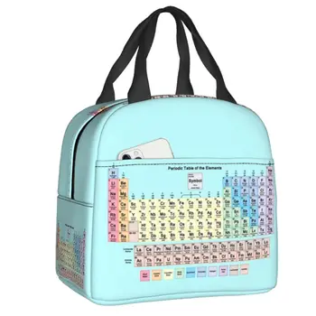 Периодическая таблица элементов Термоизолированная сумка для ланча Научная Химия Химическая Портативная сумка для ланча для школьного хранения Коробка для еды