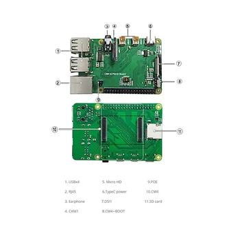 Плата расширения адаптера CM4 к PI4B + Металлический корпус + Комплект вентиляторов для Raspberry