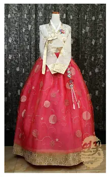 Платье Ханбок Традиционное корейское свадебное платье для невесты, современное платье Ханбок с высокой талией
