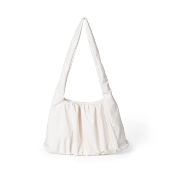 Плиссированные Простые модные сумки через плечо, сумки-тоут большой емкости, Модная сумка с рюшами, Универсальная Однотонная дорожная сумка