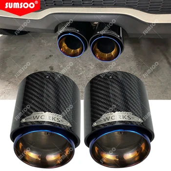 подлинная SUMSOO Сгоревшая Синяя Труба Черный Наконечник Глушителя из Углеродного волокна Подходит для MINI Cooper S F54/F55/F56/F57/F60/R55 R56