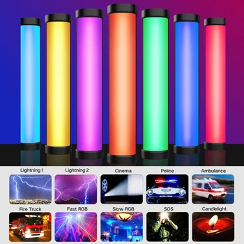 Портативная RGB-подсветка для видеосъемки для видеозаписи Видеоблогинга 2800-8500 К Светодиодная трубка Перезаряжаемая