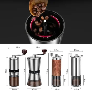 Портативный Ручной набор Кофемолок с керамической Окантовкой для приготовления кофе, 6/8 Регулируемый Бытовой Ручной Кривошипный инструмент для Измельчения зерен.