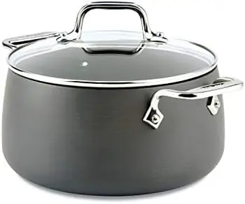 Посуда для приготовления супового бульона HA1 с твердым анодированием и антипригарным покрытием, 4 литра, черная