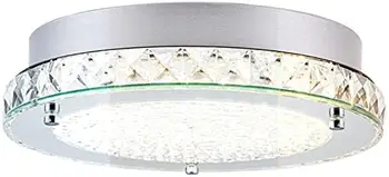Потолочный светильник, минималистичный светодиодный светильник для скрытого монтажа, 13-дюймовая хрустальная люстра Moden, затемняемый светильник для ванной комнаты с дневным освещением 4000 К