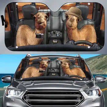 Прекрасный автомобильный солнцезащитный козырек для любителей животных Camel сверху Для вождения Идеальные подарки Солнцезащитный козырек на лобовое стекло Ткань Оксфорд