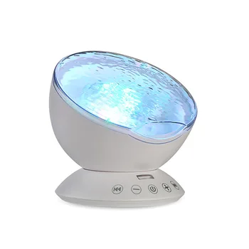 Проекционная лампа для сна в океане, светодиодный проектор Звездного неба, USB, красочный водяной узор Хайланга, Звуковая атмосфера, Маленькая ночная лампа