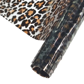 Прозрачный ТПУ искусственная кожа листов Леопард искусственная кожа винил ткань DIY серьги бантики домашний текстиль чехол для телефона 46x135cm