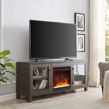 Прямоугольная подставка для телевизора с диагональю экрана до 80 дюймов черного цвета, Подставка для телевизора у камина в гостиной