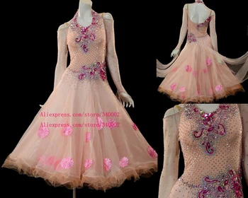 Розовое Платье для бальных Танцев Для женщин 2023, Новый Дизайн, Высококачественные Элегантные Платья для бальных танцев для Вальса на заказ