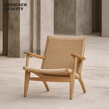 Ротанговый стул, односпальный диван, простое японское кресло со спинкой, массив дерева, Кресло для отдыха на балконе, кресло для отдыха в гостиной