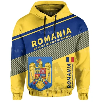 Румыния с гербом Орла, толстовки на молнии с 3D принтом, Мужской пуловер, толстовка с капюшоном, Джерси, спортивные костюмы, Верхняя одежда, пальто Повседневное
