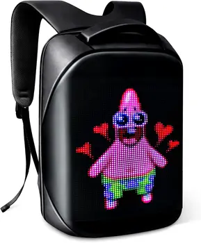 Рюкзак со светодиодным дисплеем, программируемый полноцветный экран, подарок на день рождения для мужчин и женщин, мотоциклетная водонепроницаемая дорожная школьная сумка