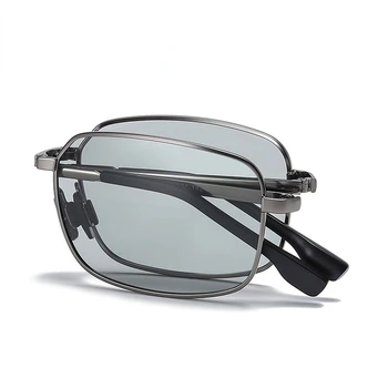 Складные поляризованные солнцезащитные очки Классические круглые линзы Мужские/женские Солнцезащитные очки в металлической оправе UV400 、