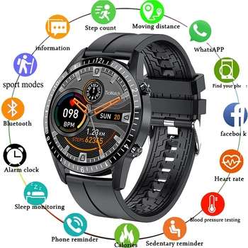 Смарт-часы IP67 Водонепроницаемые 1,3-дюймовые HD с полным сенсорным экраном, ремешок из ТПУ, Bluetooth-соединение для Android Ios, умные часы для мужчин