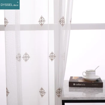 Современная натуральная цветочная вышивка Гребешок В европейском Стиле, Вуаль, Тюль, Прозрачные шторы для гостиной, спальни