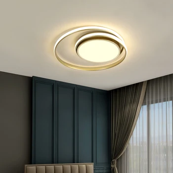 Современные потолочные светильники Светодиодная лампа для гостиной Спальни Кабинета Белого черного цвета Потолочный светильник поверхностного монтажа WF106