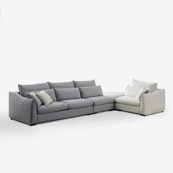 Современный высококачественный диван из фланелевой ткани, Большой угловой диван в гостиной, роскошная мебель