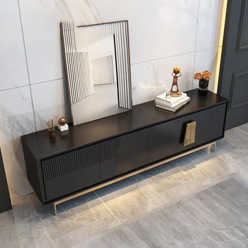 Современный прямоугольный телевизионный шкаф, Изготовленный на заказ в минималистском итальянском стиле, Телевизионный шкаф с рамой из нержавеющей стали, Мебель для дома WXHYH