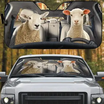 Солнцезащитный козырек для автомобиля пары овец, Подарки для жизни на ферме овец, Аксессуары для автомобилей с овцами, Декор автомобиля, Подарок для него, Любители овец