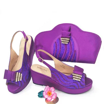 Спотовые товары 2023, Новые туфли на каблуке с острым носком и шестью цветами, мягкая Маленькая сумка, Нигерийская модная женская обувь и сумки для вечеринок