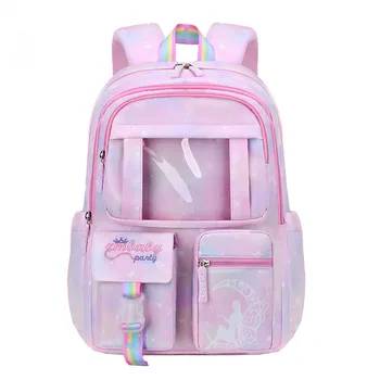 Сумки для начальной школы для девочек, рюкзак принцессы для средней школы, нейлоновая сумка для книг