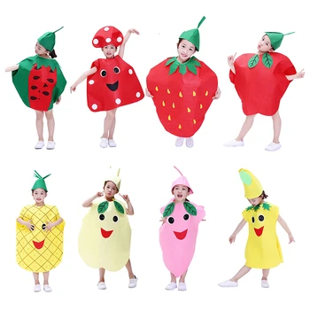 Сценические костюмы в виде Тыквы на Хэллоуин, Детский день, Одежда для Косплея с фруктами Для мальчиков и девочек, Реквизит для показа мод в детском саду, Овощи