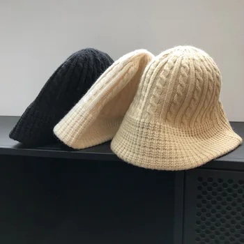 Твист-Рыбацкая шапка, шапка для пары, Зимняя новая шерстяная шапка, Повседневная вязаная шапка, осенне-зимняя шапка 2022