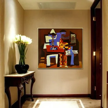 Три музыканта Пабло Пикассо ручная роспись абстрактной картиной маслом репродукция музыкантов в масках Современный домашний декор