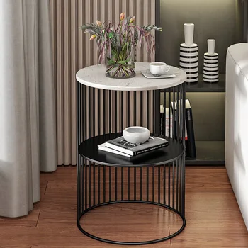 Угловой диван Nordic из кованого железа Mesa, Небольшой Журнальный столик, Полка Nordic Mini, Круглый Мраморный стол, Мебель для гостиной