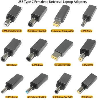 Универсальный адаптер питания постоянного тока с разъемом USB C на 7,4x5,0 4,5x3,0 5,5x2,5 мм Разъем Конвертер для ноутбука Hp Asus Lenovo