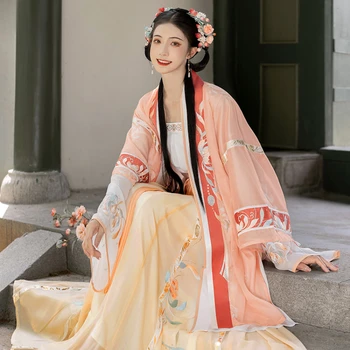 Ханьшанхуа Оригинальная Династия Сун Изысканная Вышивка Платья Ханфу Женская Восточная принцесса Одежда Для народных Танцев Косплей Костюм