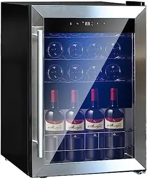 Холодильник-охладитель вина 15 дюймов под прилавком, холодильник для вина и напитков на 31 бутылку, Небольшой встроенный шкаф, Винный погреб, домашний бар