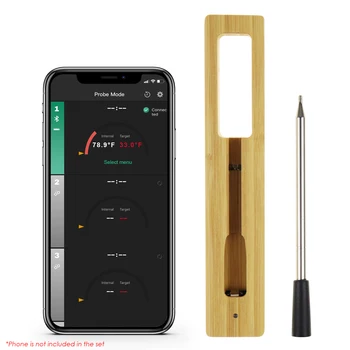 Цифровой термометр для приготовления мяса для удаленного мониторинга -Беспроводной диапазон Bluetooth 165ft для кухни, барбекю, духовки, гриля
