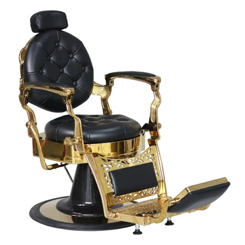 человек мебели салона красоты гидравлический откидывающийся американский изготовленный на заказ винтажный золотой черный парикмахерский стул для продажи дешево