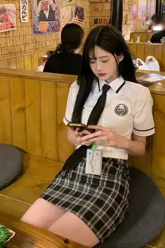 Школьный костюм в японском и корейском стиле, костюм для колледжа, юбка с запахом на бедрах, униформа Jk для девочек, комплект из двух предметов на каждый день