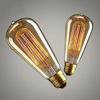 Электрическая лампочка Эдисона МОЩНОСТЬЮ 40 Вт 60 Вт E27 220-240 В, светодиодная Ретро-лампа желтого цвета с лампочкой накаливания, декор кофейни, лампа в индустриальном стиле