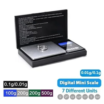 Электронные цифровые карманные весы 0,1/0,01 г, прецизионные мини-весы для взвешивания ювелирных изделий, цифровые граммовые весы с подсветкой для кухонных украшений