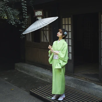 Японское традиционное кимоно, женская классическая Юката в японском стиле в стиле Ретро, одежда для косплея, одежда для фотосъемки, халат