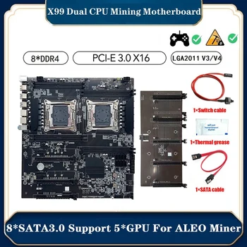 Материнская плата X99 ALEO Mining + Термопаста + Кабель переключения + Кабель SATA Поддерживает 5 GPU LGA2011 V3/V4 8XDDR4 Слот PCIE16X SATA